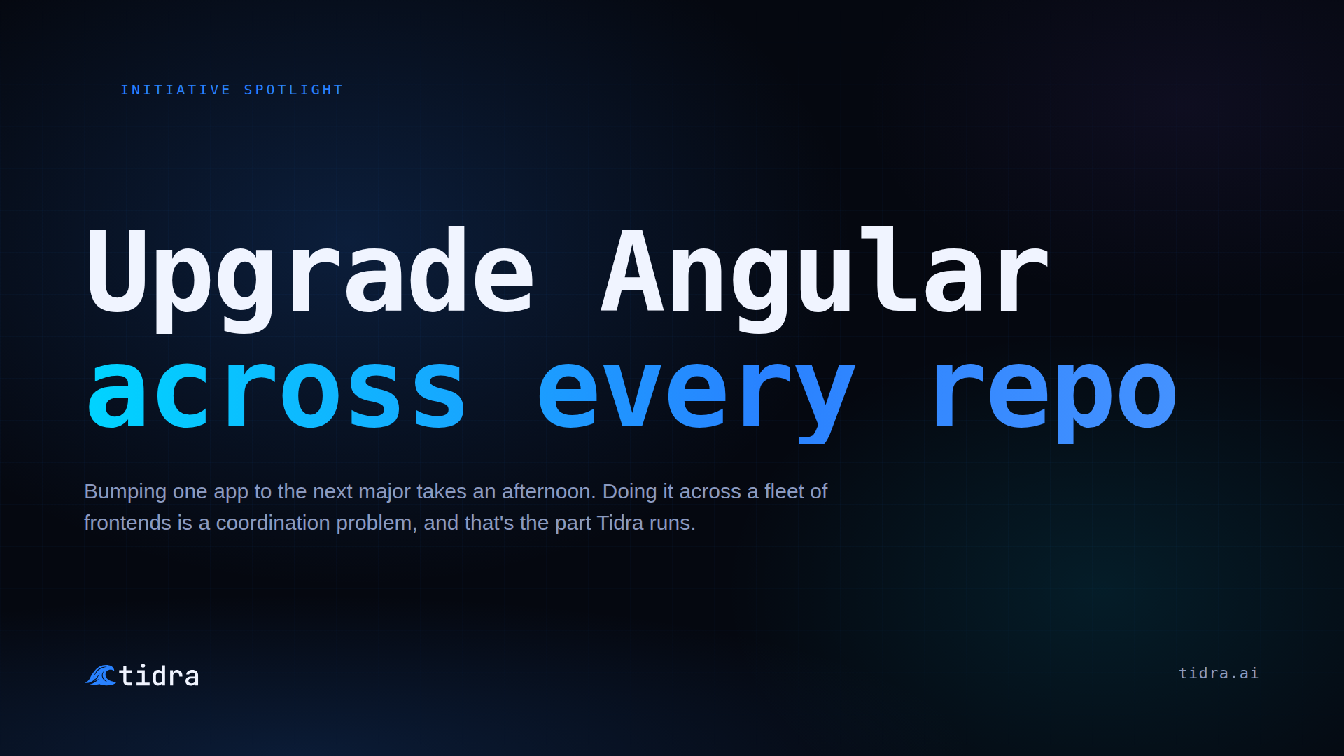 Angular major version upgrade across multiple repos